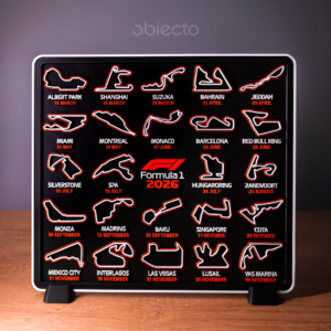 calendar formula 1 2026 cu relief 3d – circuite oficiale f1, display birou